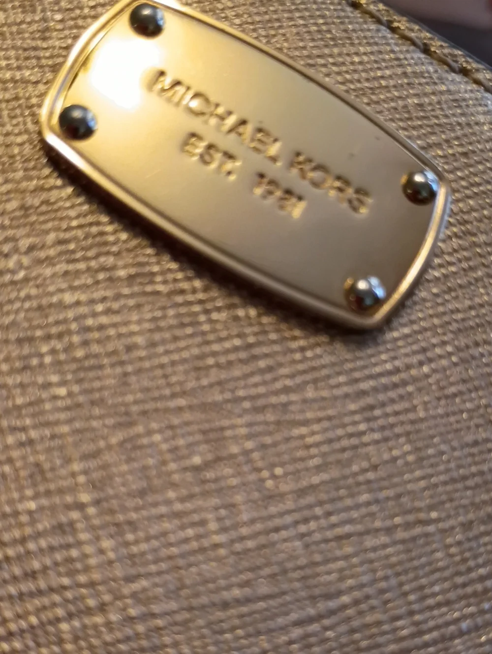 Michael Kors Gold Saffiano Zip Wallet